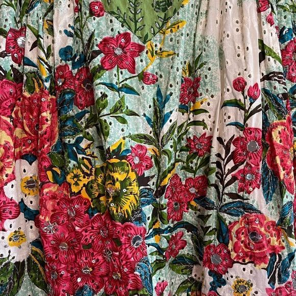 Twin-Set Simona Barbieri Embellished Eyelet Floral Babydoll Dress | SZ M - Picture 9 of 17